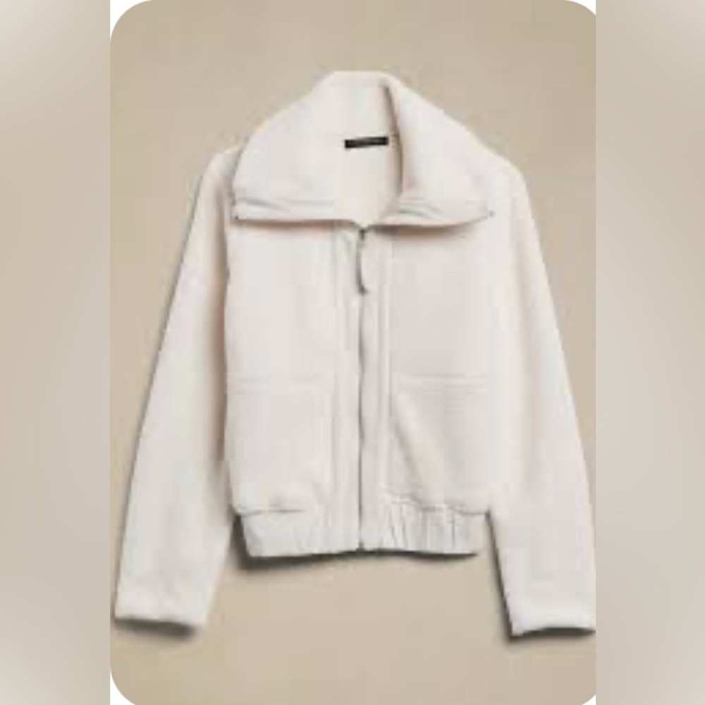 Banana Republic Factory Women’s  Sherpa Bomber Jacket Off White Size L